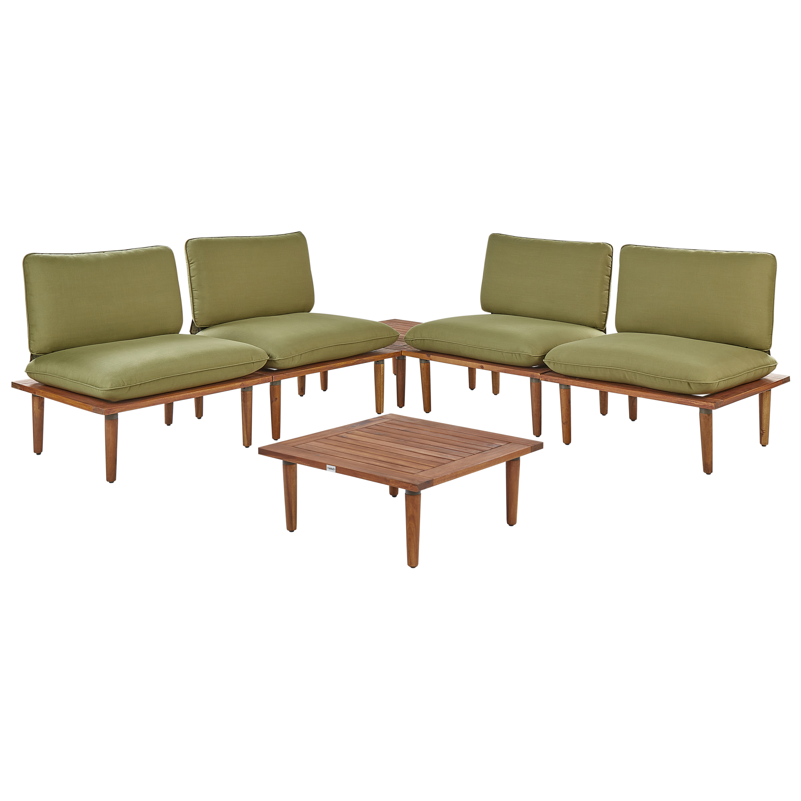 Ulkosohvaryhmä pöydällä 4-istuttava FRASCATI modulaarinen sertifioitu akaasia Oliivinvihreä