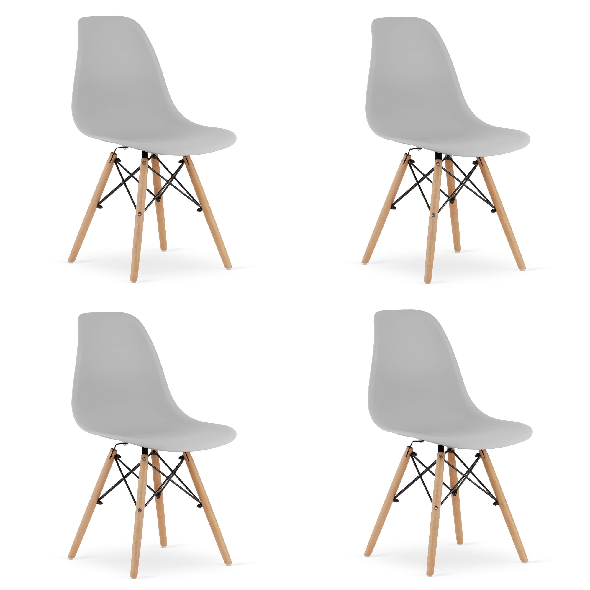 OSAKA-tuoli, harmaa, luonnonväriset jalat (4 kpl)