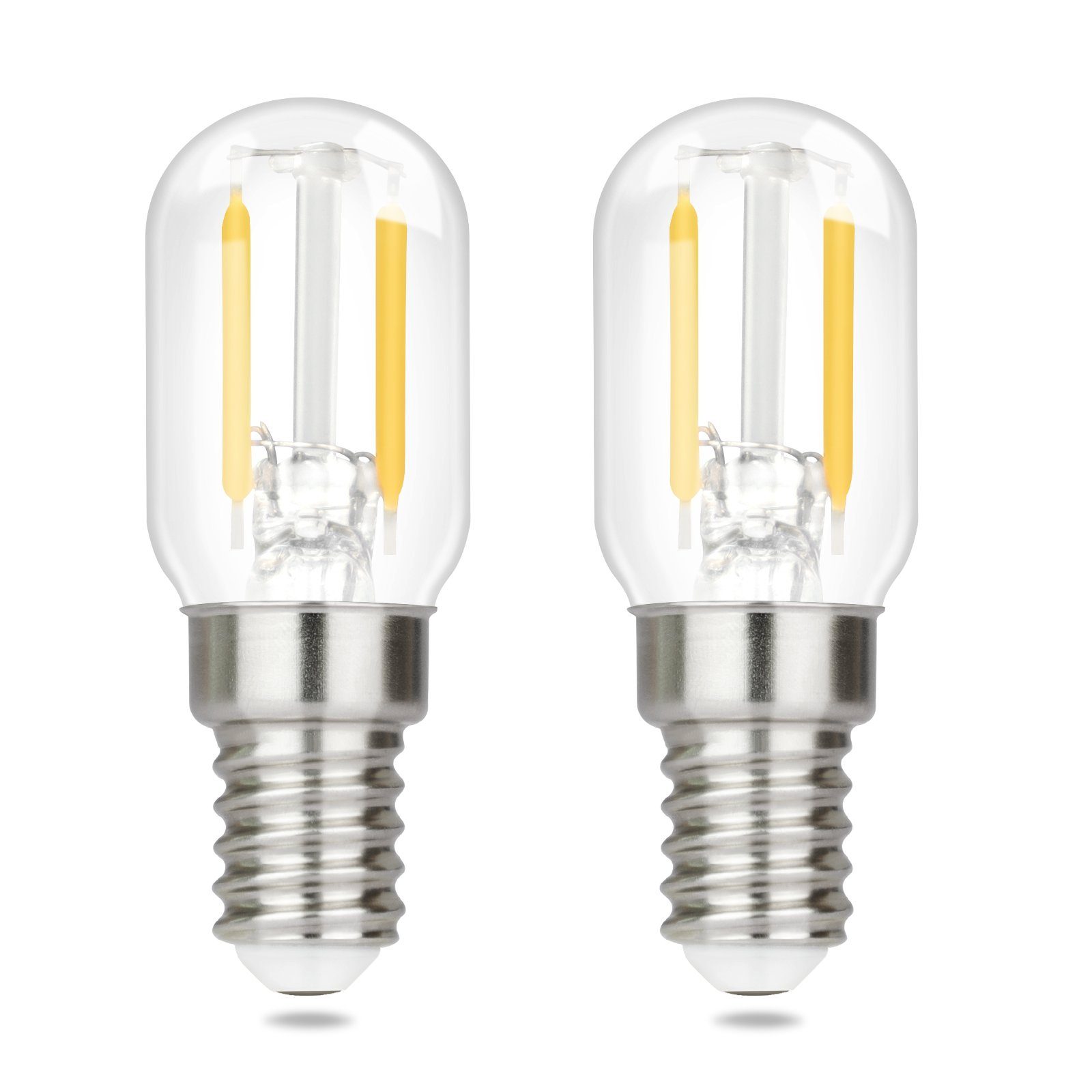 ZMH kpl Retro T22 2W LED-lamppua, E14 Edison-kanta, 2700k lämmin valkoinen, jääkaappiin, ei himmennettävä
