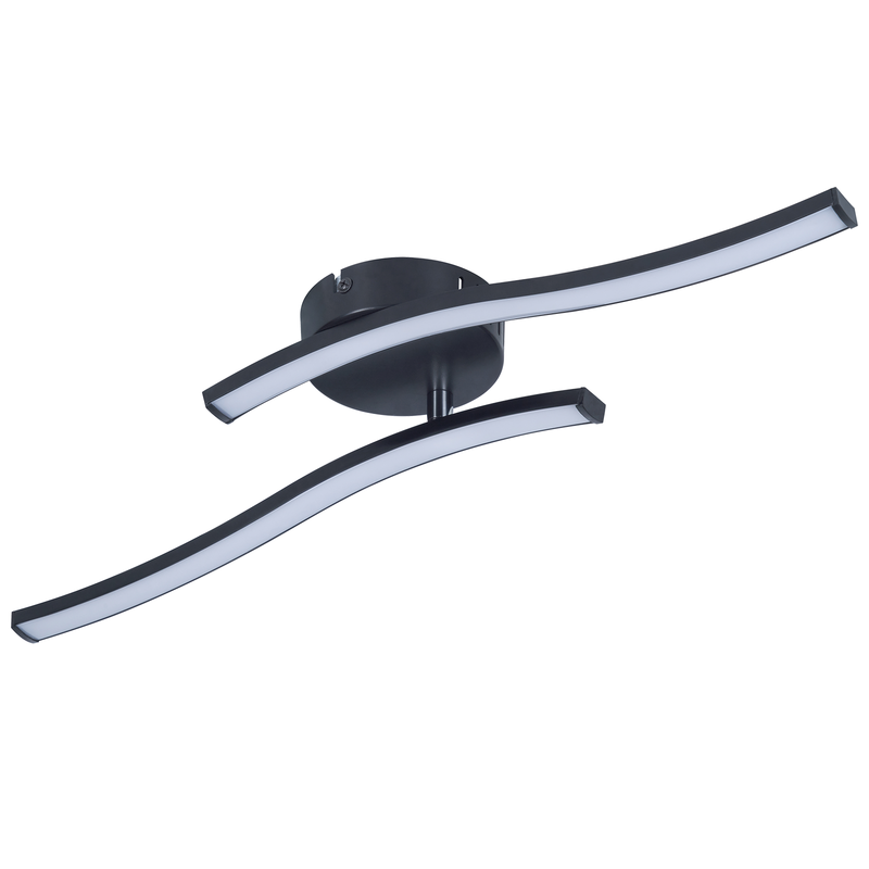 NETTLIFE LED-kattovalaisin olohuoneeseen, kattovalaisin makuuhuoneeseen, moderni musta, 12 W, 3000 K, sisätiloihin, lämmin valkoinen