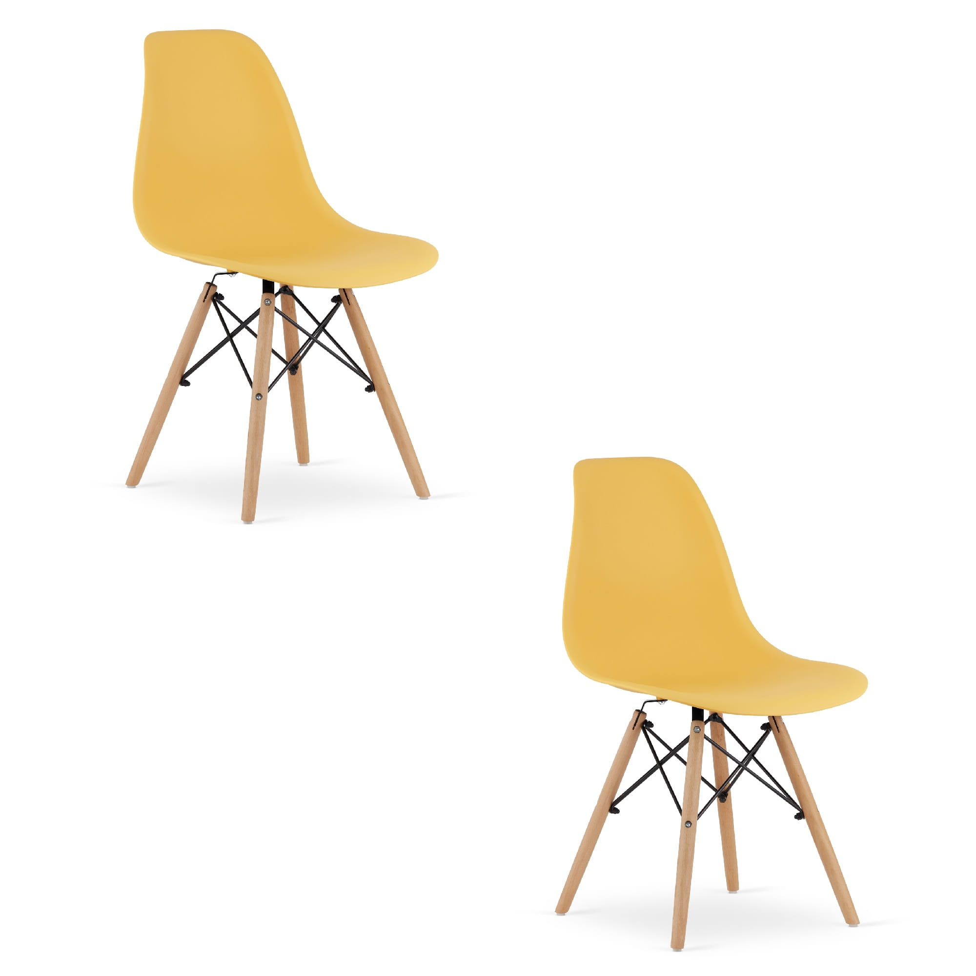 OSAKA-tuoli, sinapinkeltainen, luonnonväriset jalat (2 kpl)