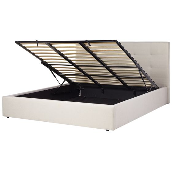 Sänky säilytystilalla kangas LORIENT 180 x 200 cm Beige