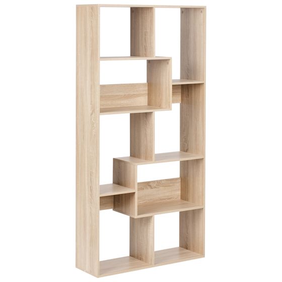 Kirjahylly 6 tasoa CHATEH 180 cm Vaaleanruskea
