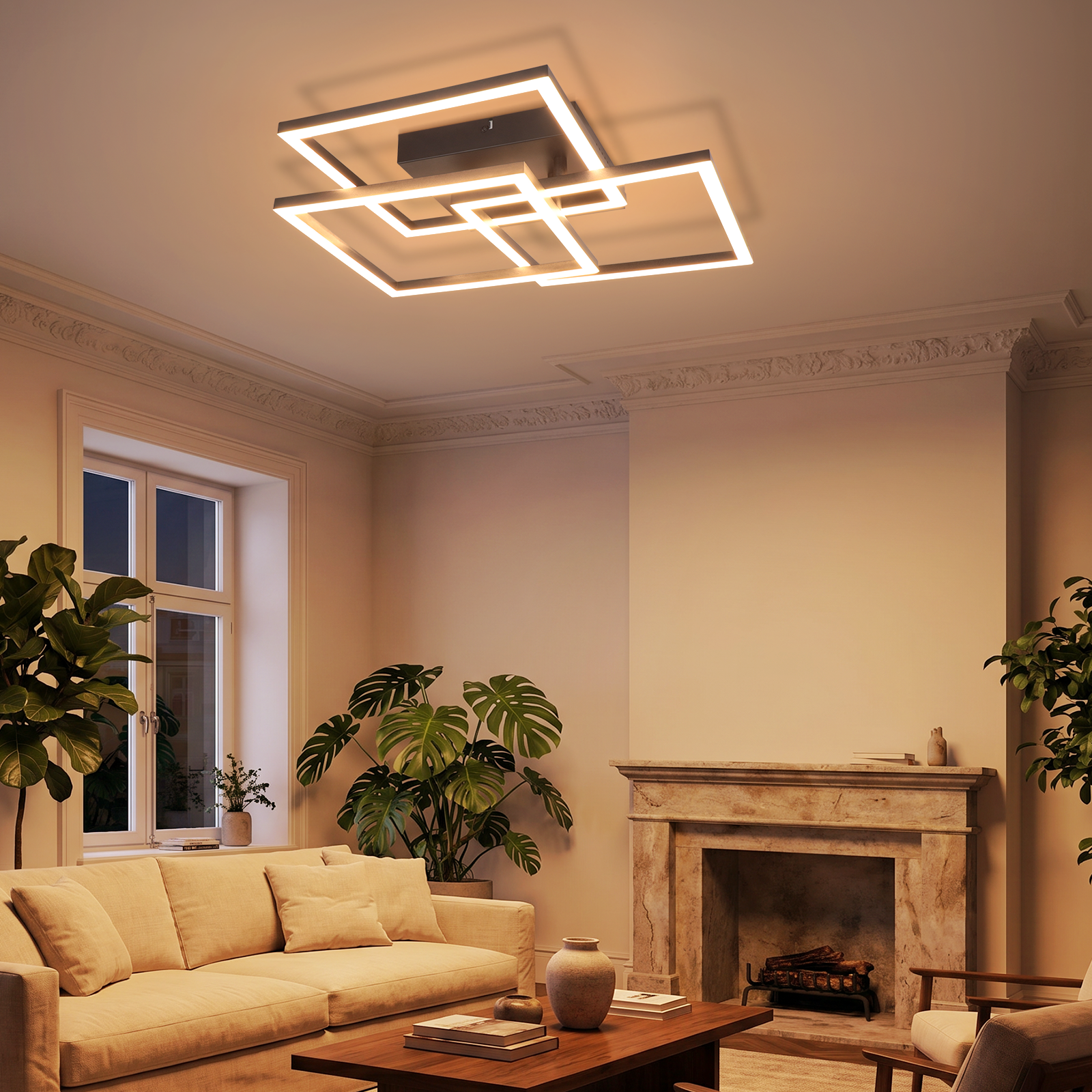NETTLIFE LED-kattovalaisin: 40 cm putki, 31 W, geometrinen kuvio, himmennettävä