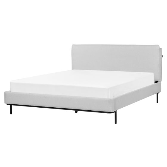 Sänky kangas CORIO 160 x 200 cm Vaaleanharmaa