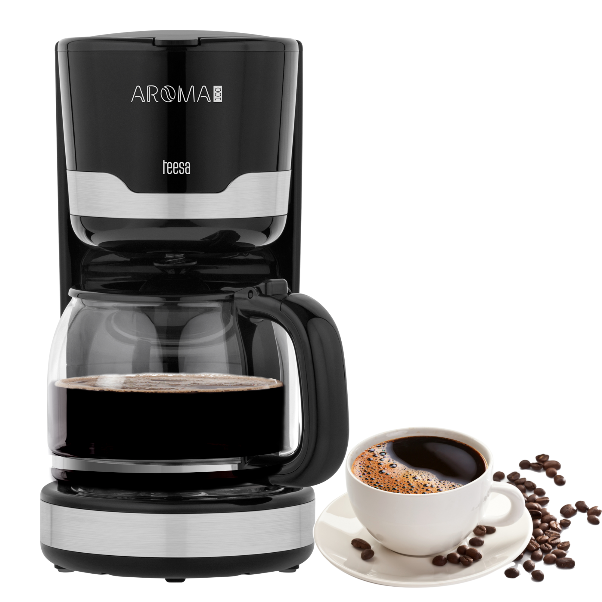 Teesa 1,5 litran 1000 W:n lasisuodatinkahvinkeitin lämpötilansäädöllä