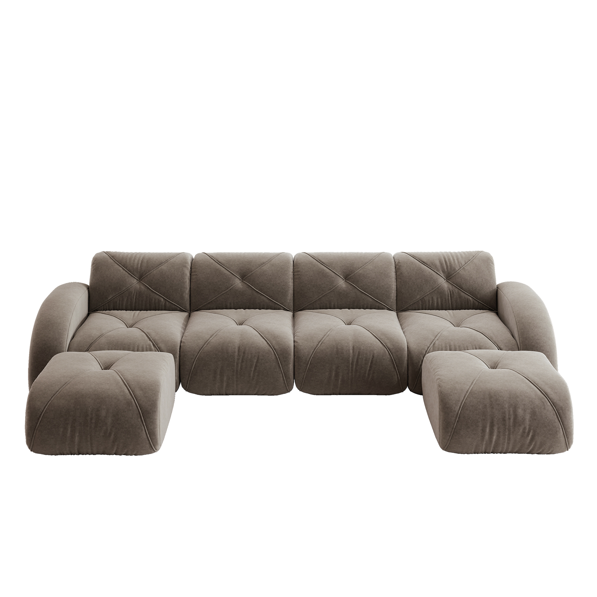moduulisohva 4-paikkainen taupe chenille skandinaavinen säilytystilalla varustettu