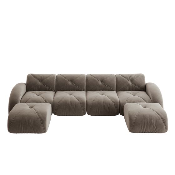 moduulisohva 4-paikkainen taupe chenille skandinaavinen säilytystilalla varustettu