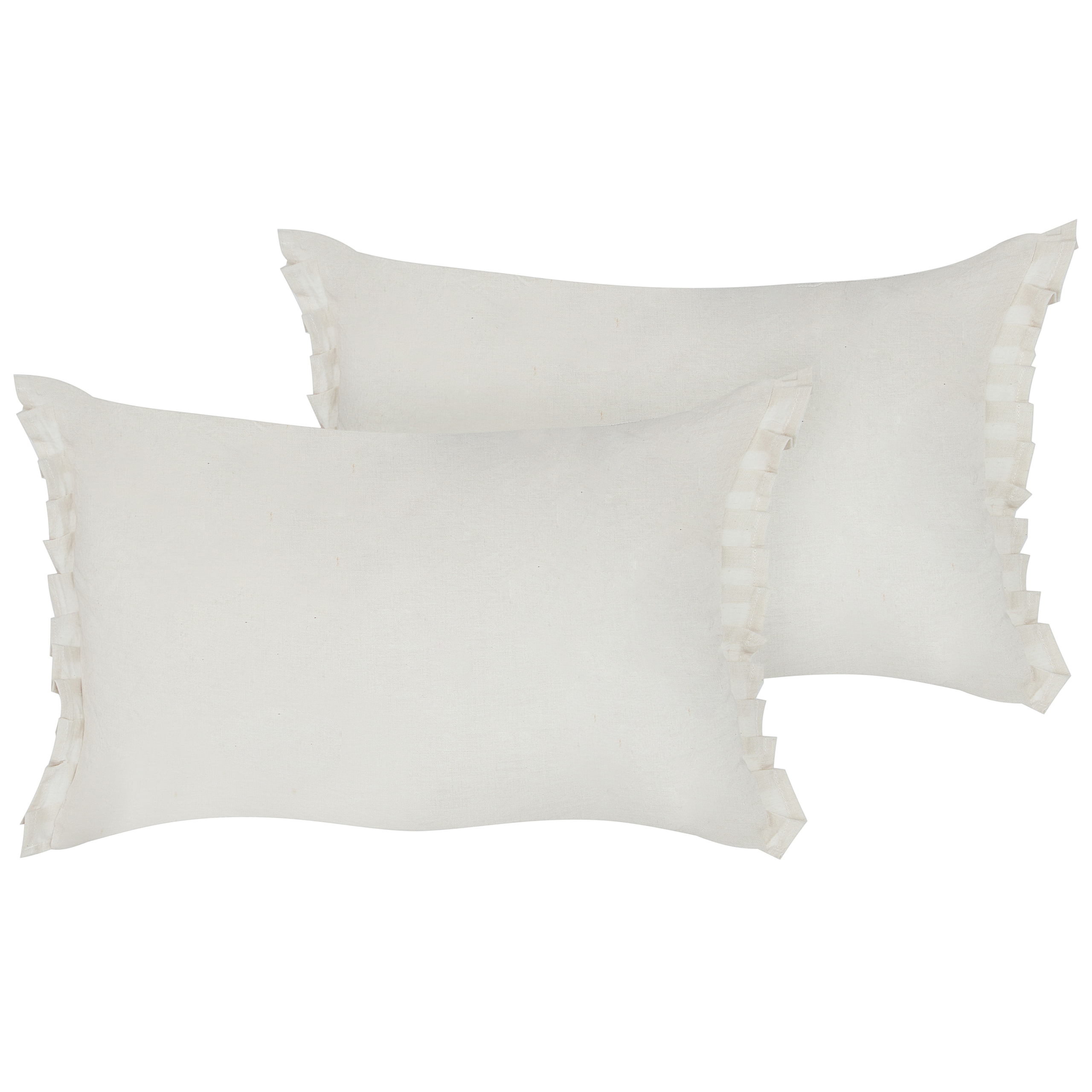 Koristetyynysetti 2 kpl SASSAFRAS pellava 30 x 45 cm Luonnonvalkoinen Hillitty