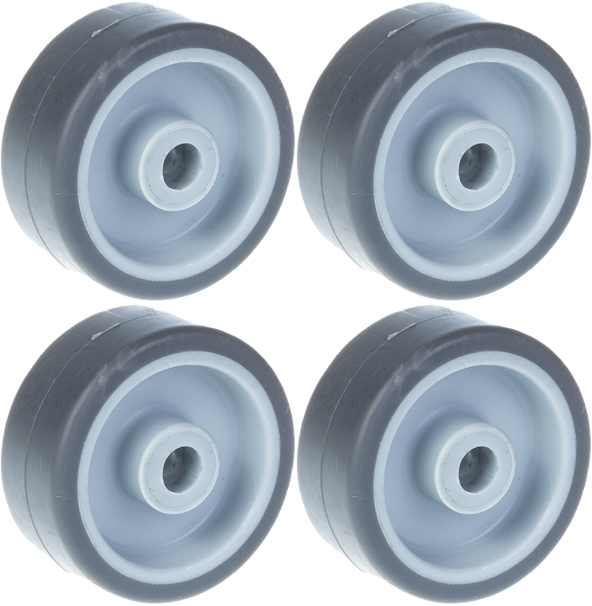 50 mm:n (2 tuuman) pyörä, harmaa kumirengas ja muovinen keskiosa, kantavuus 160 kg, 4 kpl:n sarja