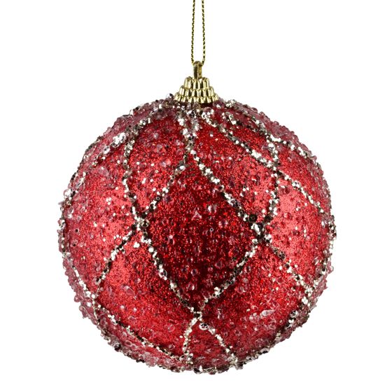 Joulupallo styroksi SANTA LILA 10cm koristeltu 1kpl