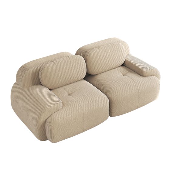 moduulisohva 2-paikkainen beige kangas moderni säädettävä