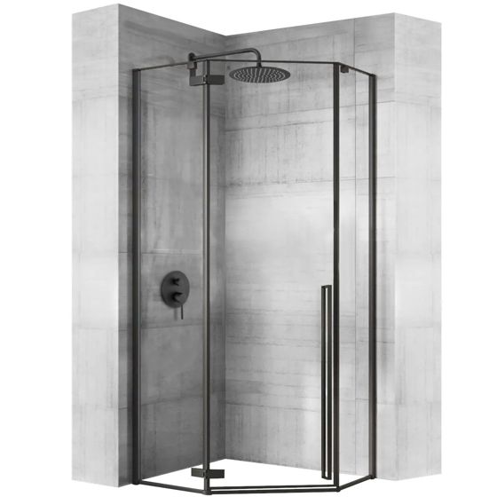 REA Suihkukaappi DIAMOND 90x90 musta, 90X90X195CM