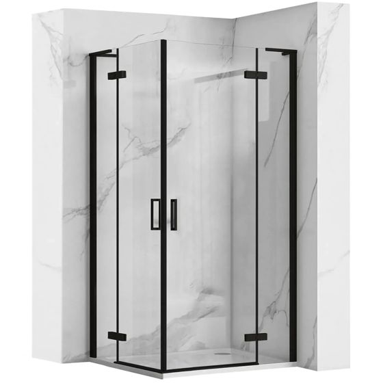 REA Suihkukaappi HUGO 80x80 musta, 78X78X200, 5CM