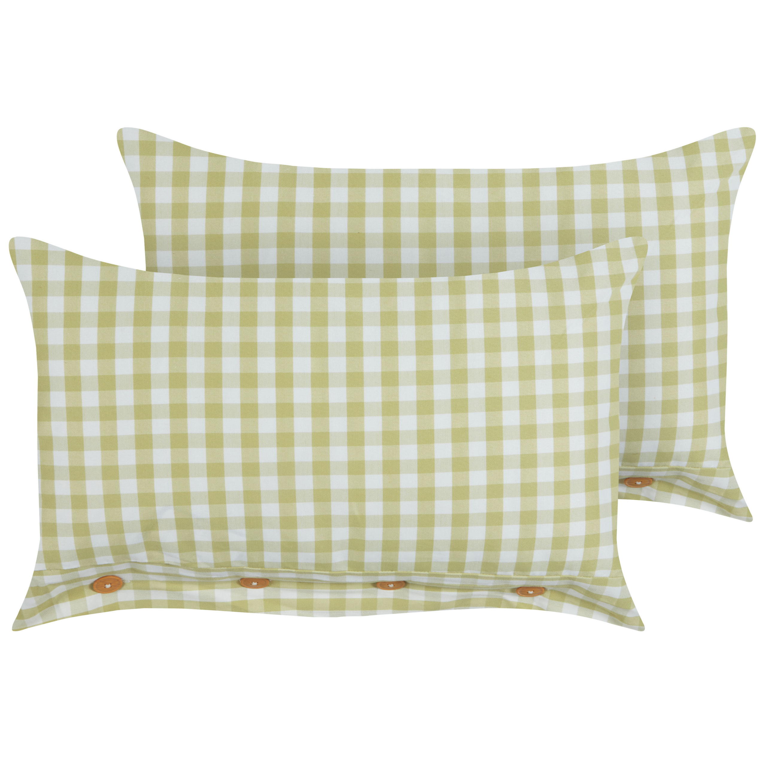 Koristetyynysetti 2 kpl TALYA 40 x 60 cm Oliivinvihreä Ruutukuvio