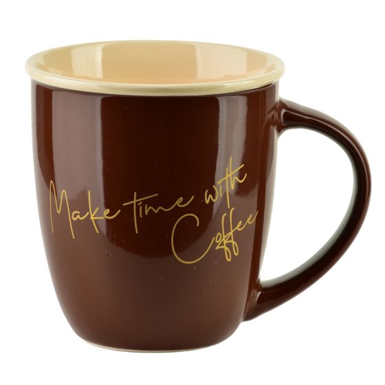Muki posliini HENDIA Coffee Time 9x13x10 cm tummanruskea 1 kpl