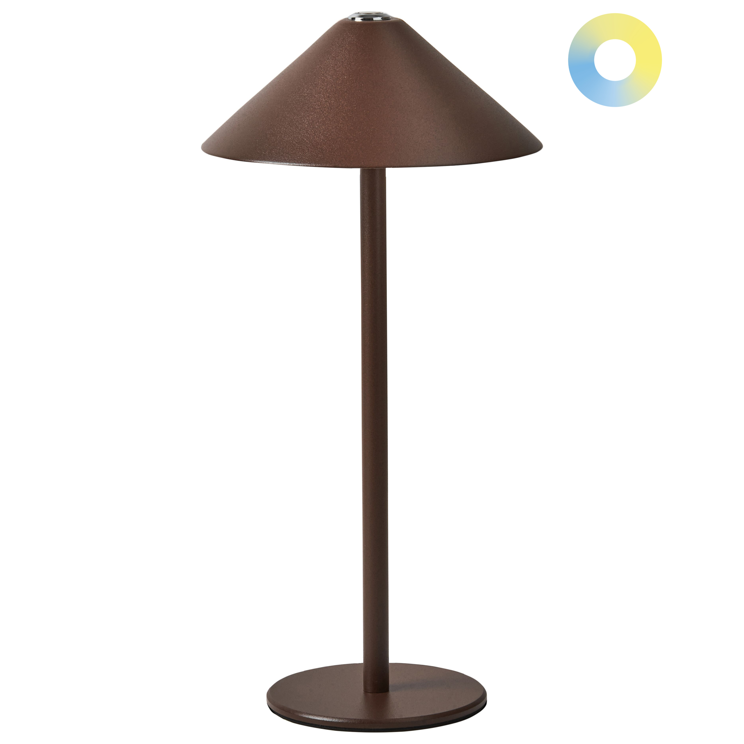 Langaton LED-pöytävalaisin FRANCOLI himmentimellä metalli Ruskea