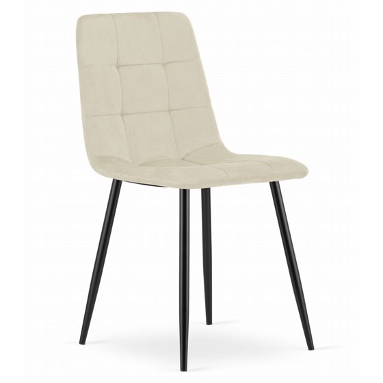 KARA-tuoli, vaalea beige sametti, mustat jalat (1 kpl)