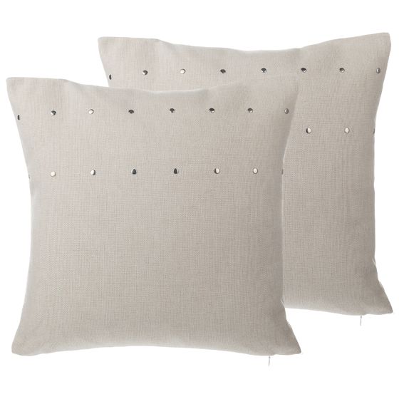Koristetyynysetti 2 kpl GAURA 45 x 45 cm Vaaleanbeige Hillitty