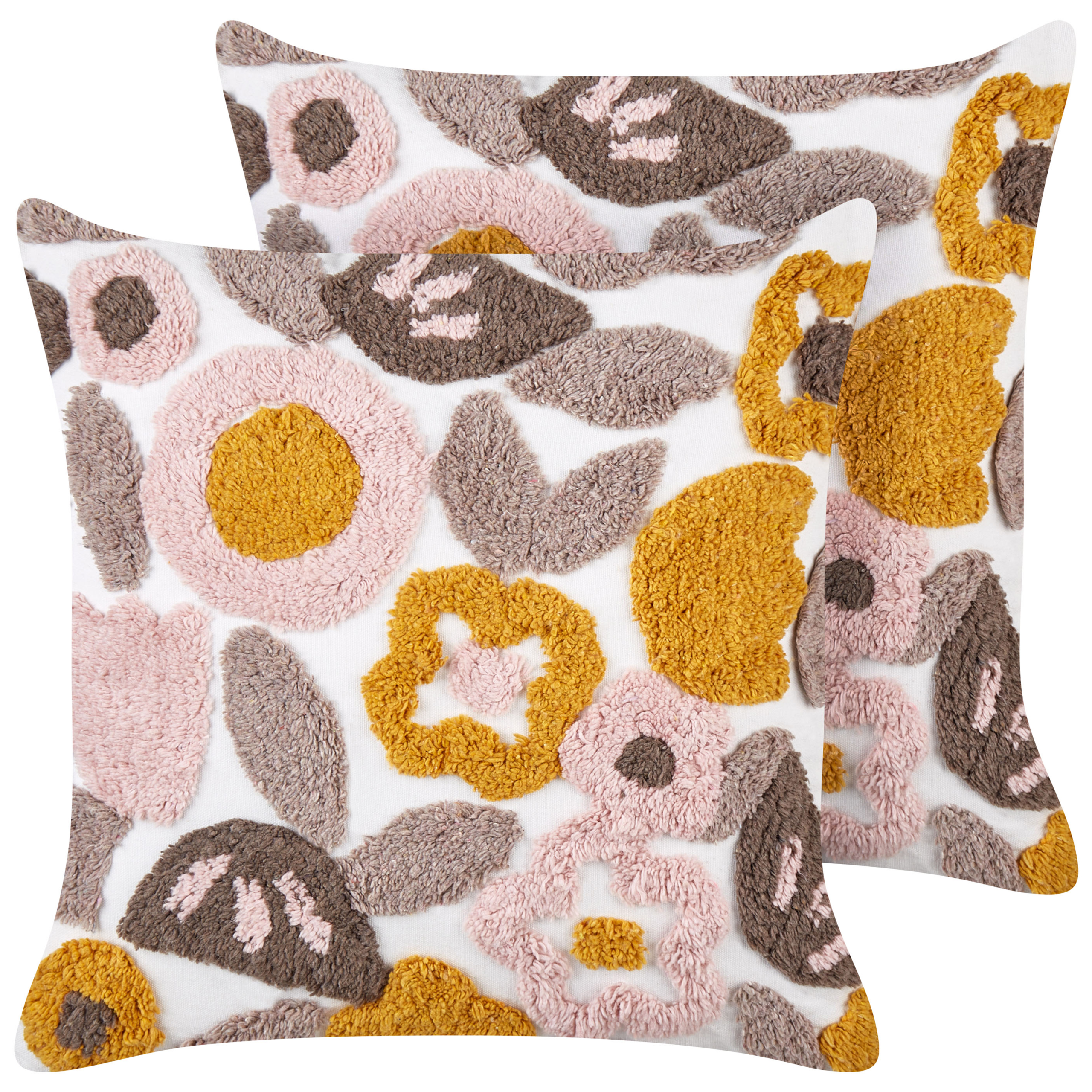 Koristetyynysetti 2 kpl KANDIARO puuvilla 45 x 45 cm Monivärinen Kukkakuvio