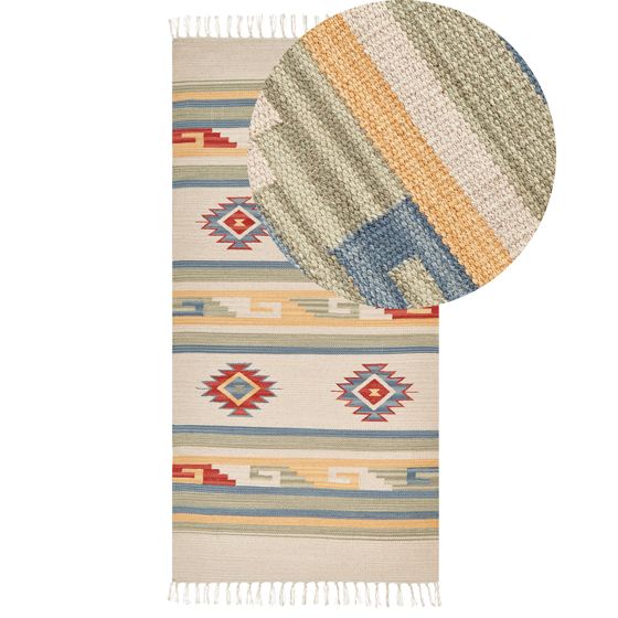 Matto APARAN Beige 80 x 150 cm puuvilla Kelim-matto