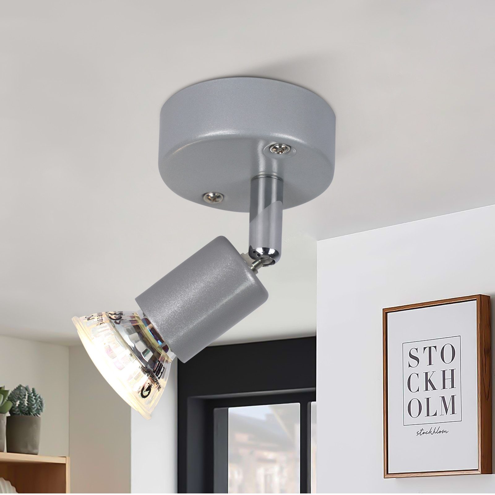 NETTLIFE säädettävä LED - kattospottivalaisin GU10 1- lamppuinen kattospottivalaisin teolliseen olohuoneeseen
