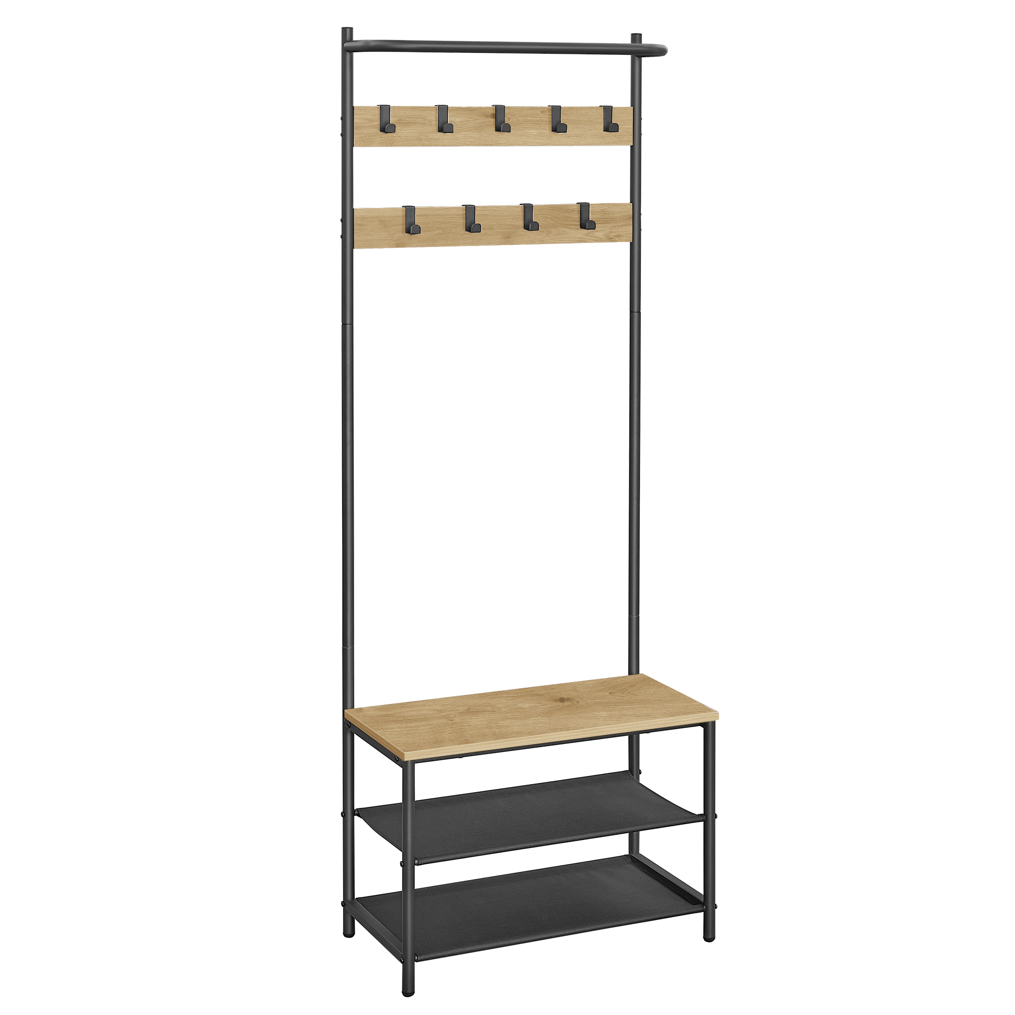 artisan-tammi HSR411B88 vaateteline ja kenkähylly istuimella 64 x 32, 2x180 cm