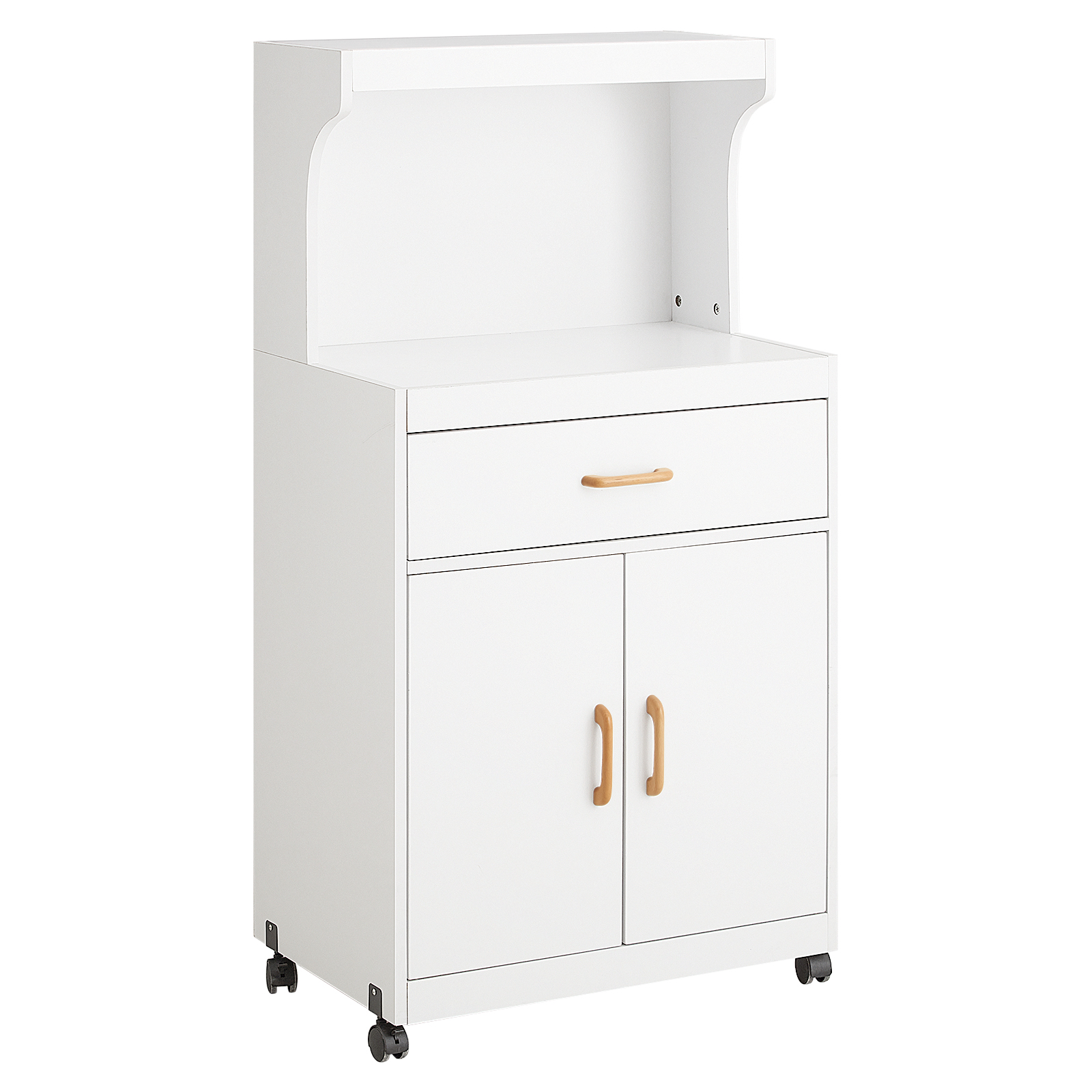 SoBuy Keittiökaappi FSB12-W pyörillä ekologinen valkoinen