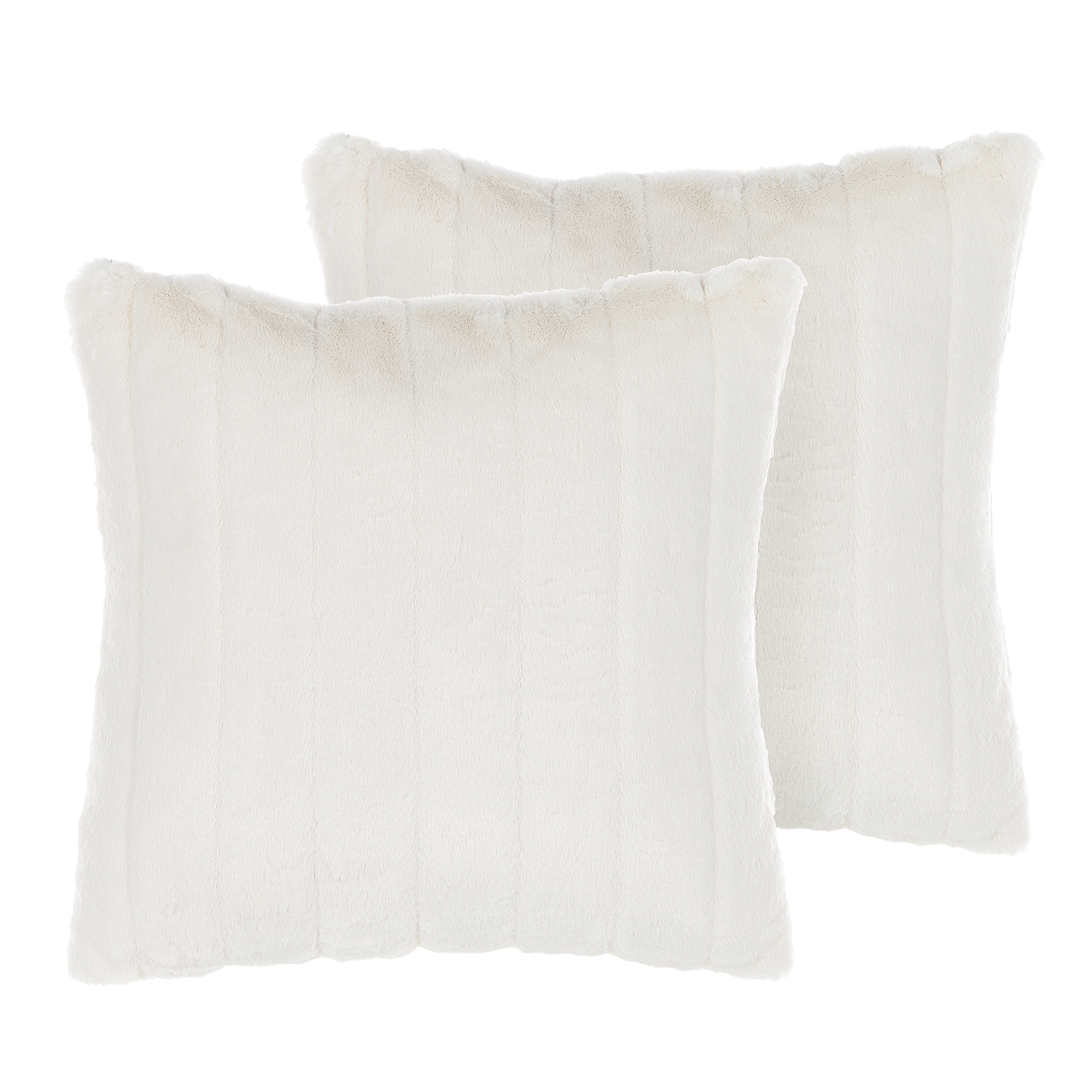 Koristetyynysetti 2 kpl PUMILA keinoturkis 45 x 45 cm Valkoinen Hillitty