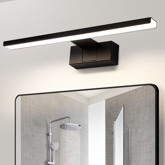 NETTLIFE LED-kylpyhuoneen seinävalaisin, peilivalaisin, IP44, moderni, neutraalin valkoinen valo 4000K, 12W, 60x5, 1x12, 8 cm, musta
