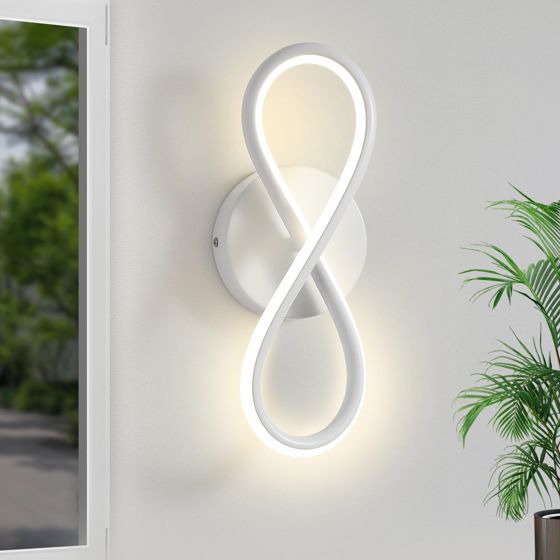 NETTLIFE musta, LED - seinävalaisin, 7W, kaareva, muotoilu, lämmin, valkoinen, 3000K, sisäportaikkoon