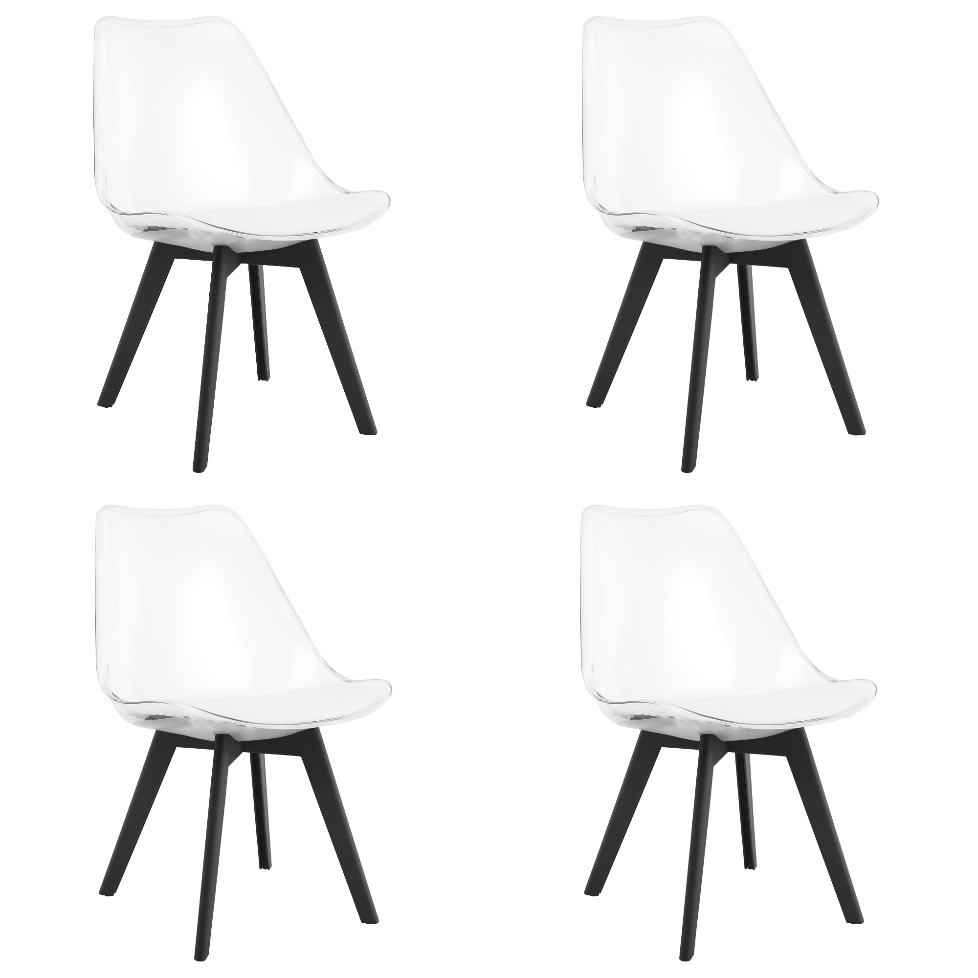MARK-tuoli - läpinäkyvät / mustat jalat x 4