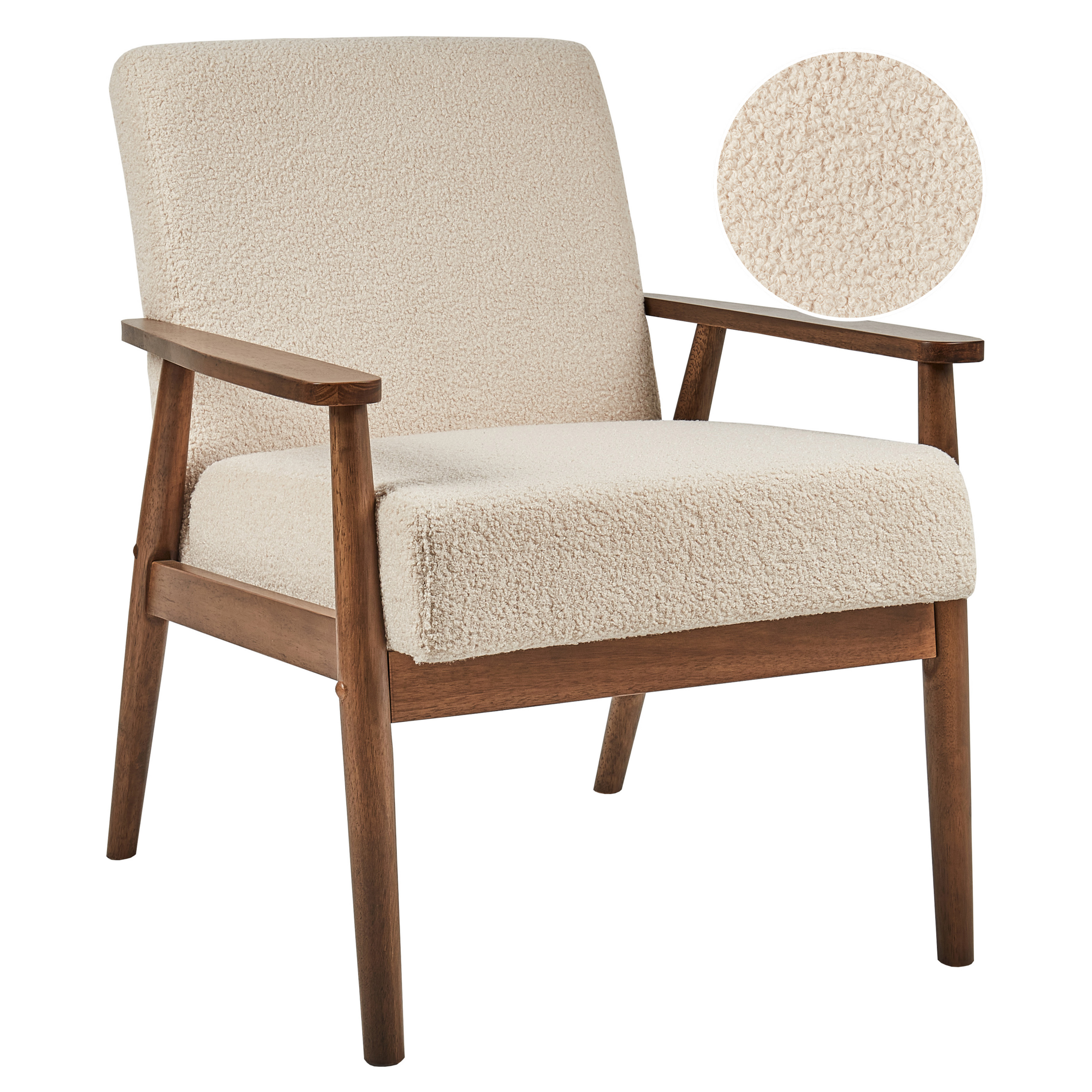 Nojatuoli ESRUM Buklee Tummanruskea/beige
