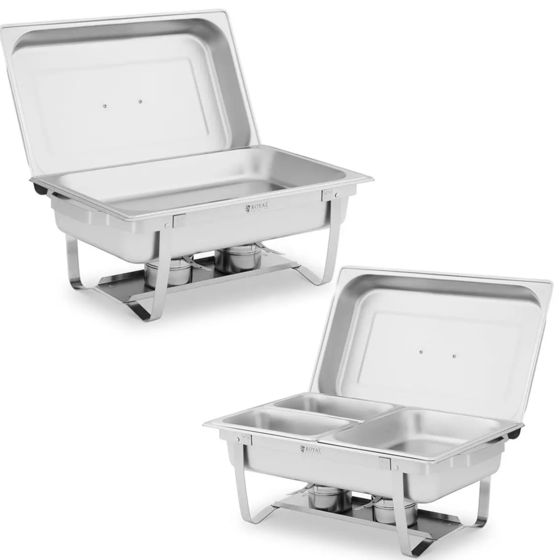 Bain-marie-buffet-lämmitin pastaruoille GN-säiliöillä 2 x 8 l - 2 kpl:n sarja.