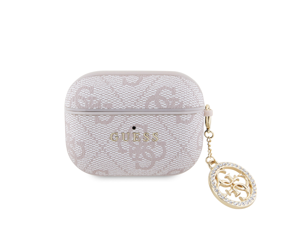 AirPods Pro 4G -kuulokkeiden kotelo, jossa kimalteleva ja strasseilla koristeltu riipus