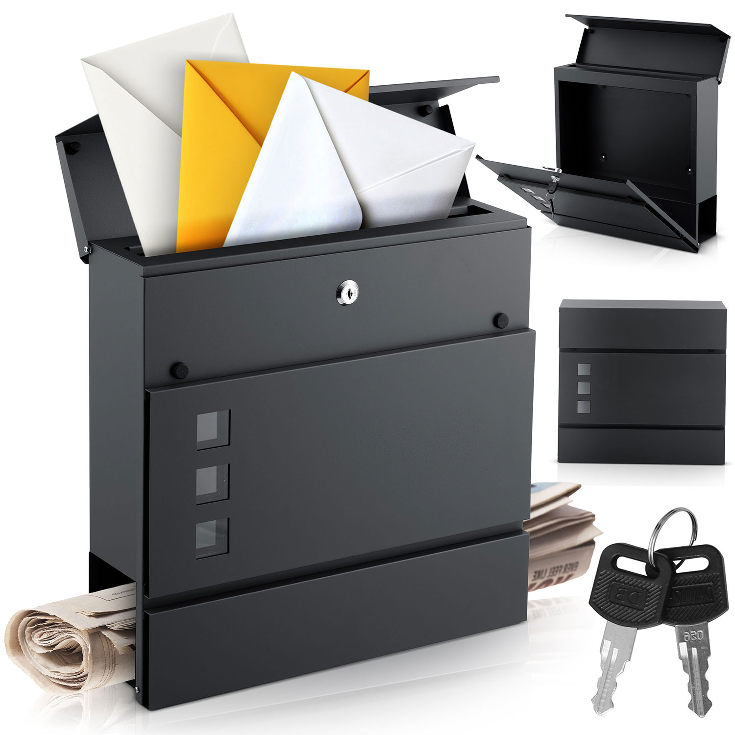 Postilaatikko 37x37x10,5 cm antrasiitti HM-863