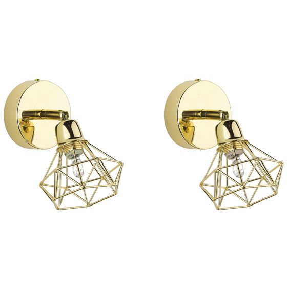 Spottivalaisinsetti 2 kpl ERMA säädettävä metalli Kulta