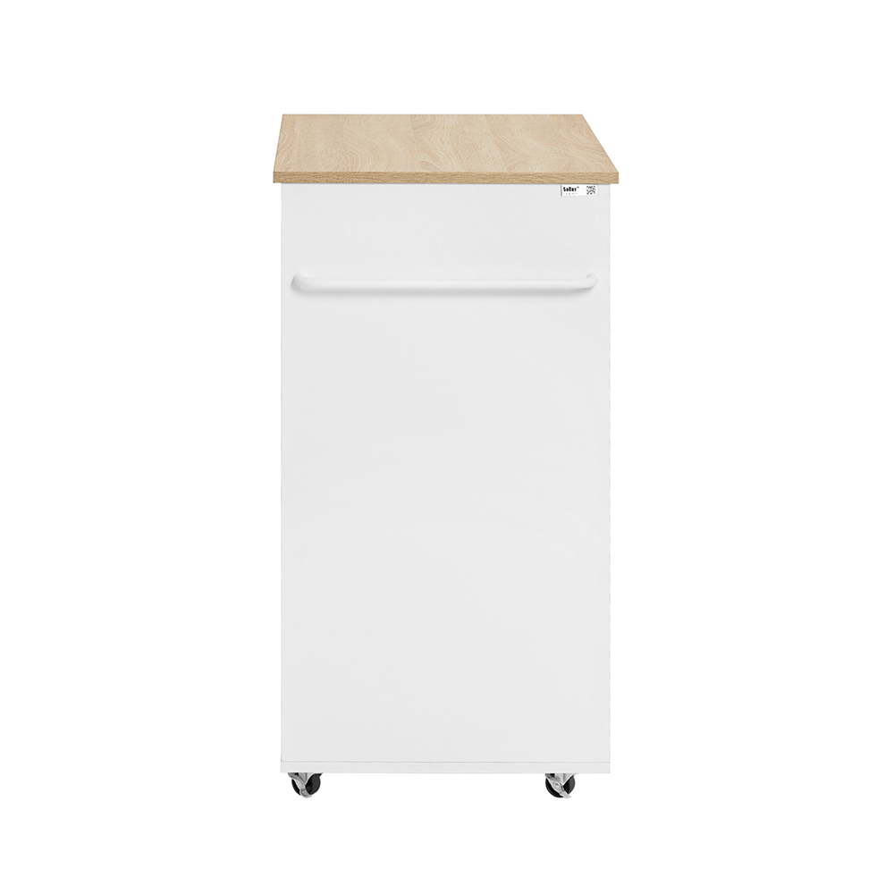 SoBuy Keittiövaunu FKW113-WN ekologinen valkoinen lastulevykaappi pyörillä