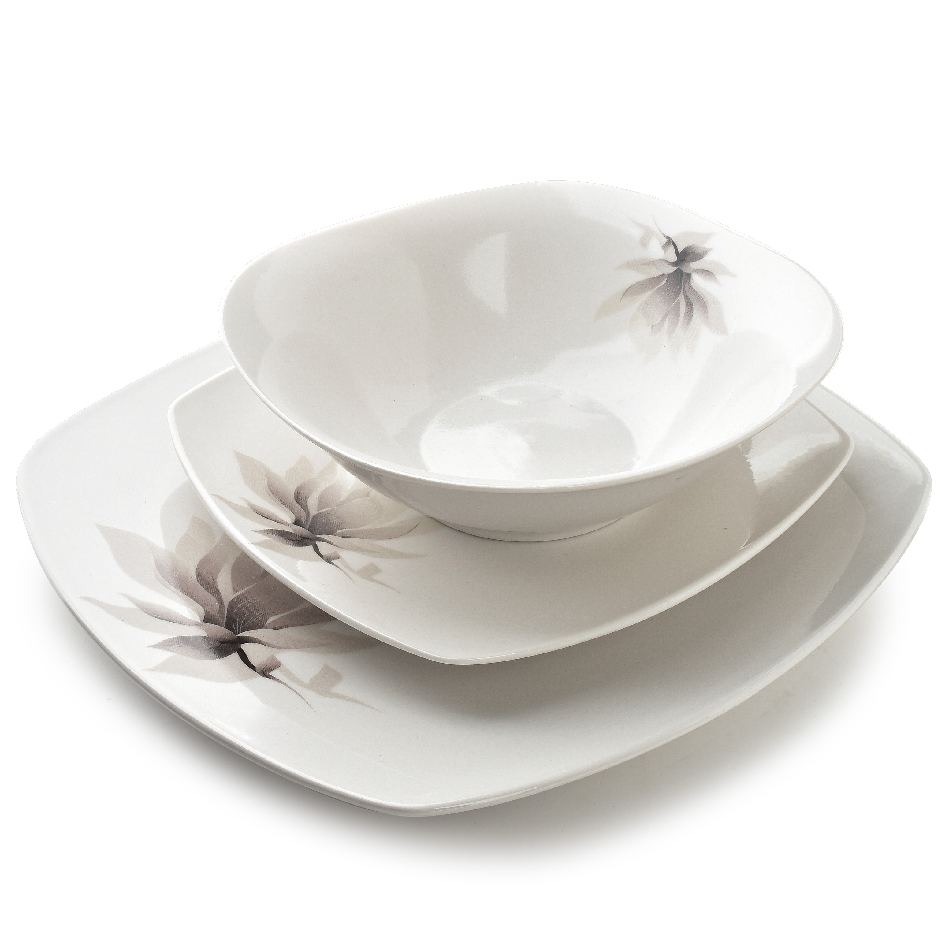 Astiasto posliini Mondex Magnolia 18/24/16 cm valkoinen 18 osaa