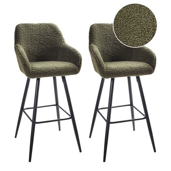 Baarituolisetti 2 kpl CASMALIA buklee Tummanvihreä