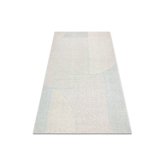 FLUX villamatto- Geometrinen loft harmaa / sininen