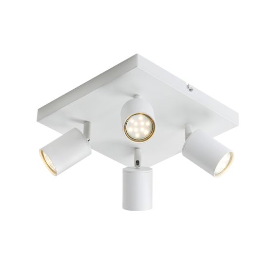 NETTLIFE 4- lamppuinen kattokohdevalaisin, valkoinen metalli