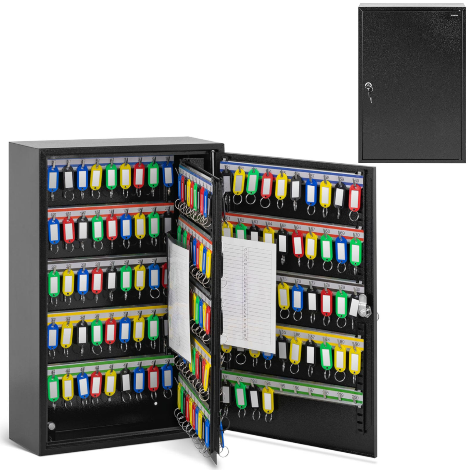 Metallinen avainjärjestelijäkaappi 200 avaimelle + RIIPUKSET