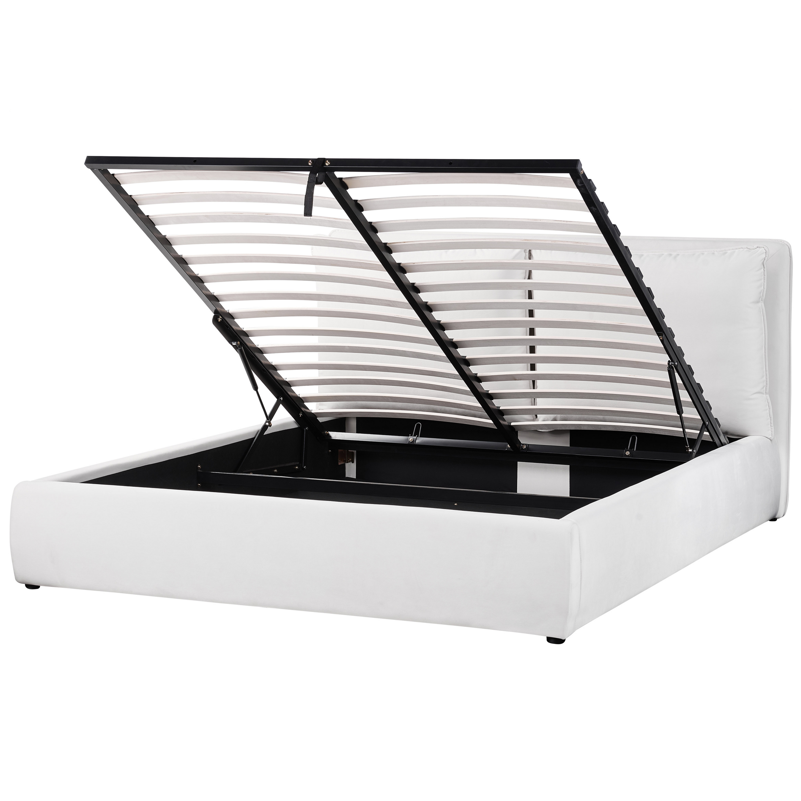 Sänky säilytystilalla sametti BAJONNA 160 x 200 cm Valkoinen