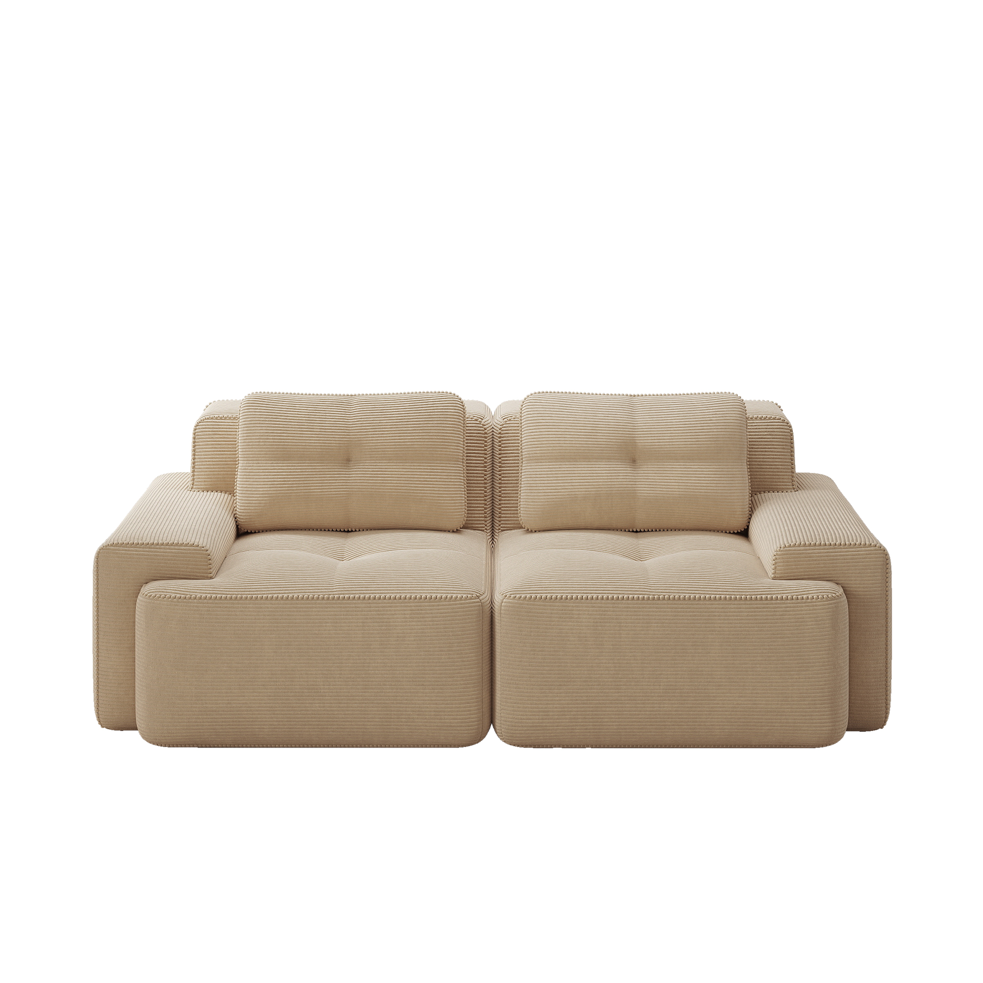 moduulisohva 3-paikkainen beige kangas moderni säädettävä