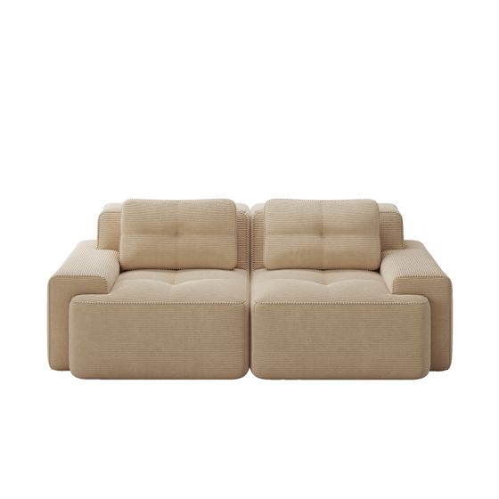 moduulisohva 3-paikkainen beige kangas moderni säädettävä