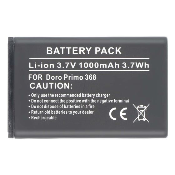Akku Doro Primo 368 puhelimeen Li-ion 3.7V 1000mAh Viite RCBNTC05