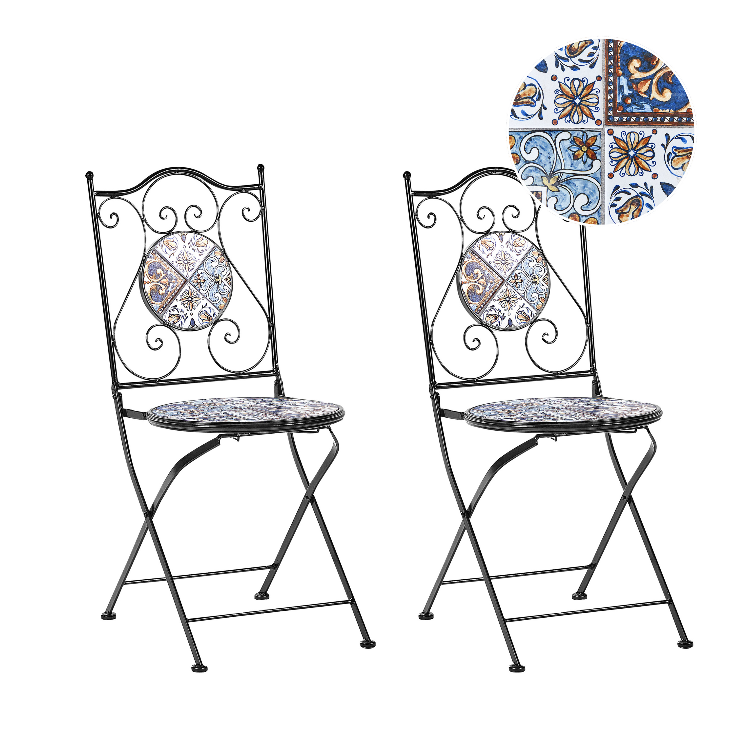 Puutarhatuolisetti 2 kpl CIVITA metalli Musta