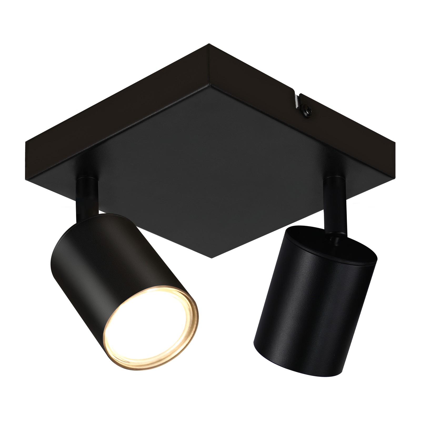 NETTLIFE kattokohdevalaisin olohuoneeseen, 2 mustaa GU10- lamppua, kääntyvä kattovalaisin, moderni sisäkohdevalaisin makuuhuoneeseen, keittiöön