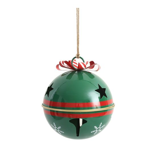 Joulukello SANTA LILA vihreä-punainen metallinen 30x30x37, 5 cm